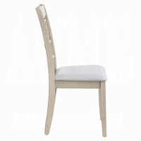 Feri Side Dining Chair Set of 2, Designer Bone White, Beige Linen -BM333082