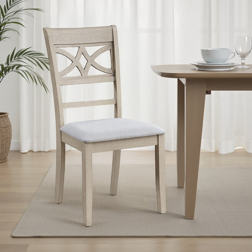 Feri Side Dining Chair Set of 2, Designer Bone White, Beige Linen -BM333082