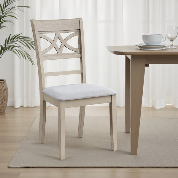 Feri Side Dining Chair Set of 2, Designer Bone White, Beige Linen -BM333082