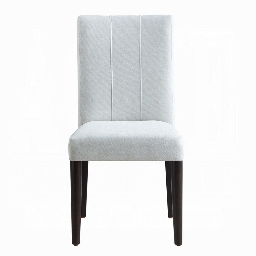 Aren Side Dining Chair Set of 2, Plush Foam Gray Fabric, Black Wood -BM333083