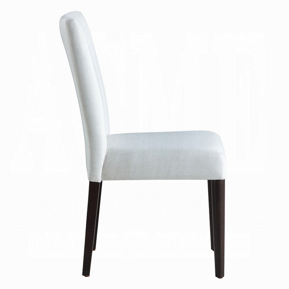 Aren Side Dining Chair Set of 2, Plush Foam Gray Fabric, Black Wood -BM333083