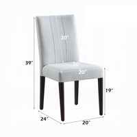 Aren Side Dining Chair Set of 2, Plush Foam Gray Fabric, Black Wood -BM333083
