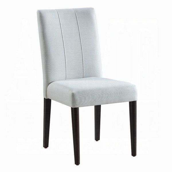 Aren Side Dining Chair Set of 2, Plush Foam Gray Fabric, Black Wood -BM333083