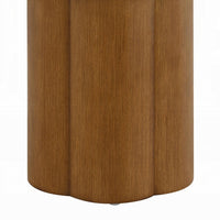 Nicky End Table, Gray Faux Concrete Top, Walnut Brown Wood, 20 Inch -BM333087