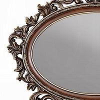 Vany Dresser Mirror, Intricate Brushed Champagne and Cherry Wood 43x53 -BM333092