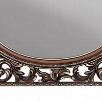 Vany Dresser Mirror, Intricate Brushed Champagne and Cherry Wood 43x53 -BM333092