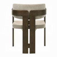 Diny Dining Armchair, Gray Polished Microfiber, Walnut Brown Wood -BM333093
