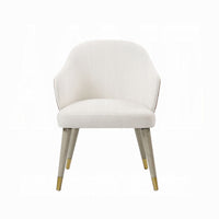 Arity Side Dining Chair Set of 2, Modern Light Gray Fabric, Gold Metal -BM333095