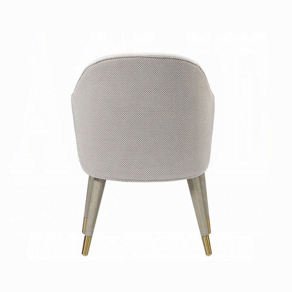 Arity Side Dining Chair Set of 2, Modern Light Gray Fabric, Gold Metal -BM333095