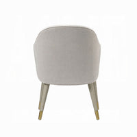Arity Side Dining Chair Set of 2, Modern Light Gray Fabric, Gold Metal -BM333095