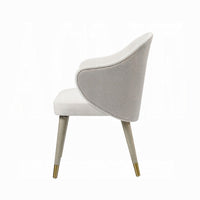 Arity Side Dining Chair Set of 2, Modern Light Gray Fabric, Gold Metal -BM333095