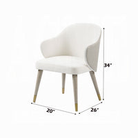 Arity Side Dining Chair Set of 2, Modern Light Gray Fabric, Gold Metal -BM333095