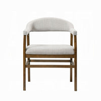 Dari Side Dining Chair Set of 2, Gray Fabric, Dark Walnut Brown Wood -BM333096