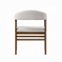 Dari Side Dining Chair Set of 2, Gray Fabric, Dark Walnut Brown Wood -BM333096