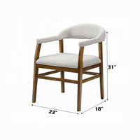 Dari Side Dining Chair Set of 2, Gray Fabric, Dark Walnut Brown Wood -BM333096