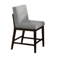 Eyna Counter Height Chair Set of 2, Gray Linen, Espresso Brown Wood -BM333103