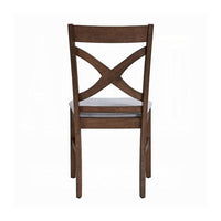 Feri Side Dining Chair Set of 2, Gray Foam Cushion, Farmhouse Brown -BM333104