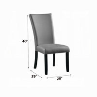 Aline Side Dining Chair Set of 2, Gray Faux Leather, Nailhead Trim -BM333122