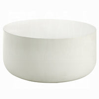 Utan Coffee Table, Modern Natural White Cement Frame, Round 31 Inch -BM333129