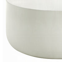 Utan Coffee Table, Modern Natural White Cement Frame, Round 31 Inch -BM333129