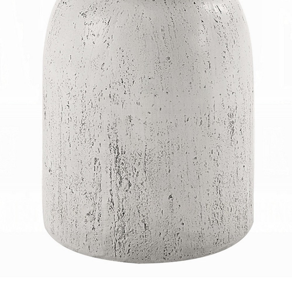 Elyana Accent Table, Sculpted Natural Gray Cement, Round 14 Inch Top -BM333130