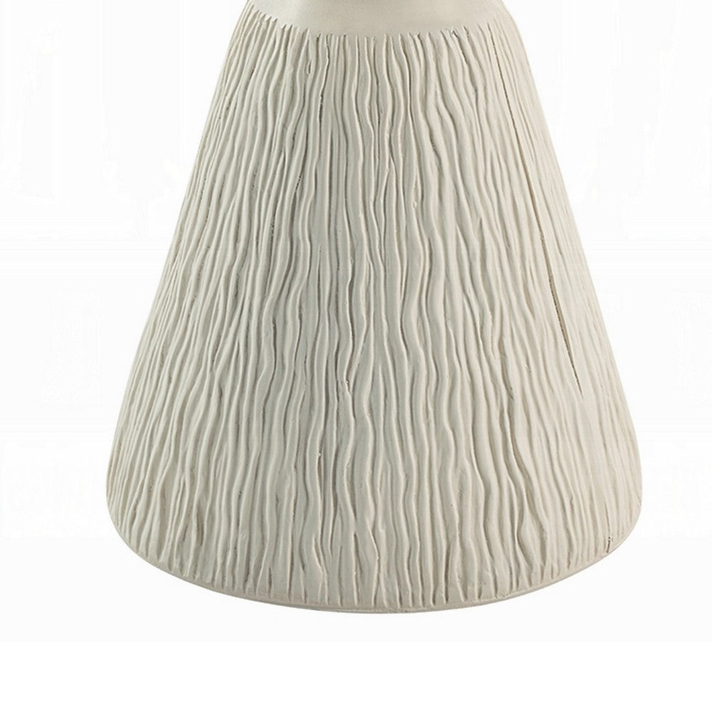 Uane Accent Table, Sculpted Natural White Cement, Round 16 Inch Top -BM333131