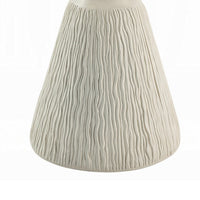 Uane Accent Table, Sculpted Natural White Cement, Round 16 Inch Top -BM333131