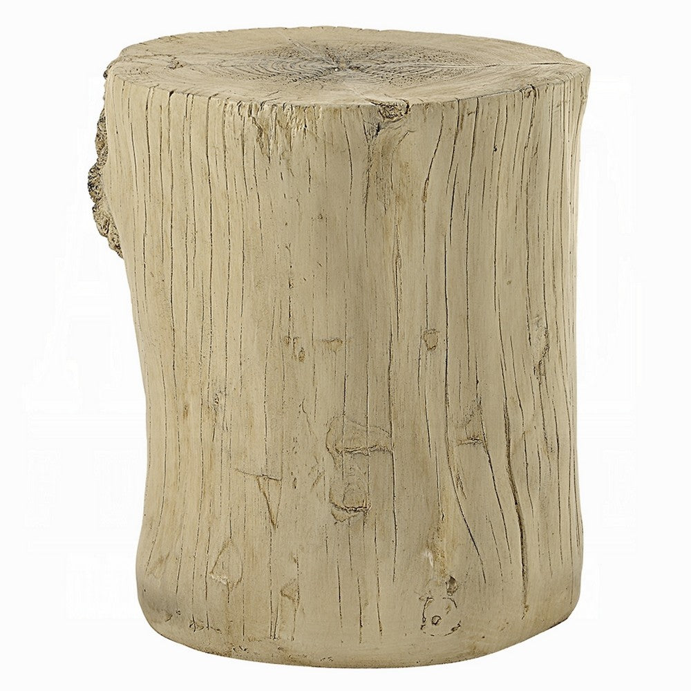 Rennie Accent Table, Light Natural Brown Cement, Log Shape, 14 Inch -BM333132