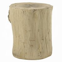 Rennie Accent Table, Light Natural Brown Cement, Log Shape, 14 Inch -BM333132