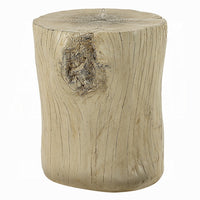 Rennie Accent Table, Light Natural Brown Cement, Log Shape, 14 Inch -BM333132