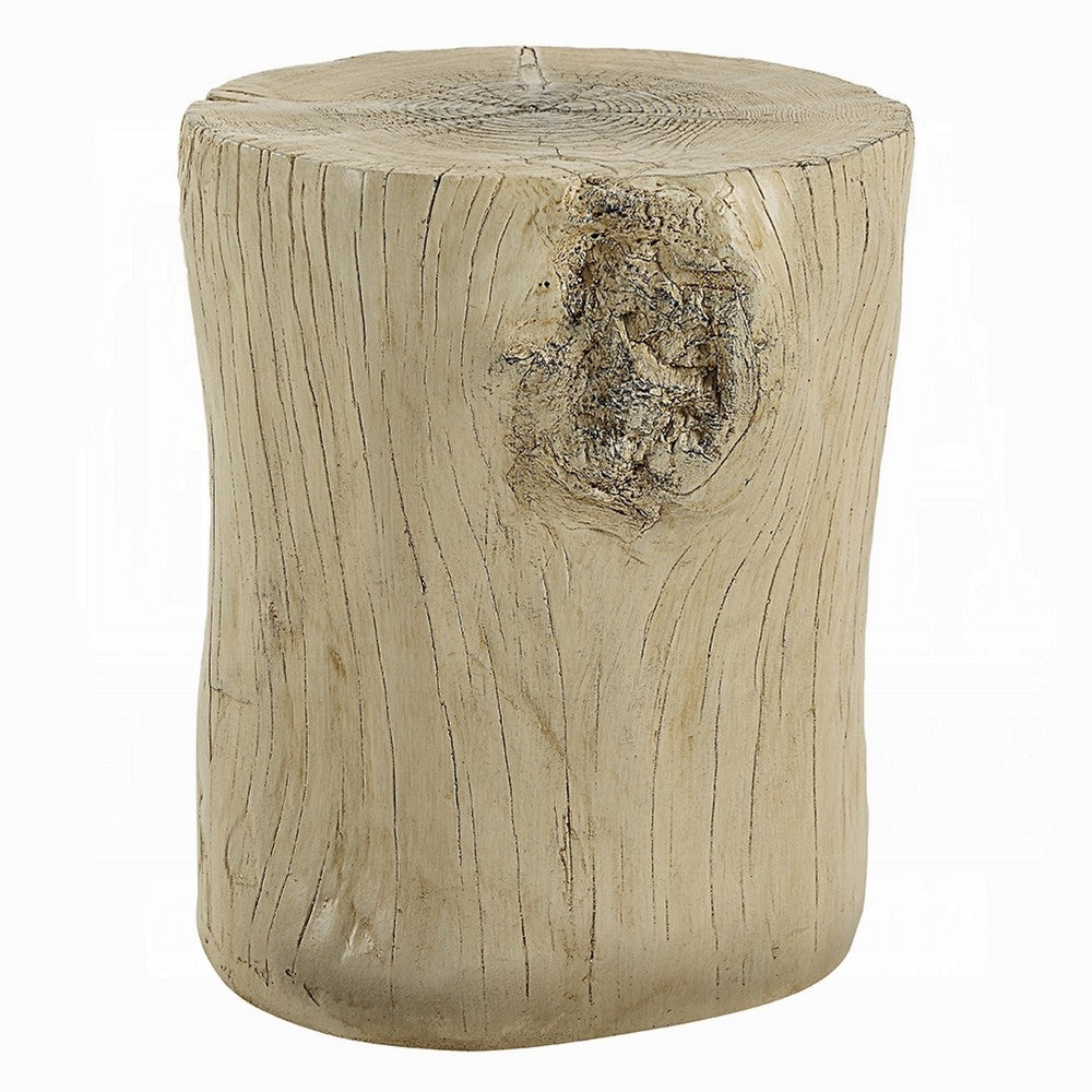 Rennie Accent Table, Light Natural Brown Cement, Log Shape, 14 Inch -BM333132