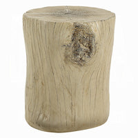 Rennie Accent Table, Light Natural Brown Cement, Log Shape, 14 Inch -BM333132