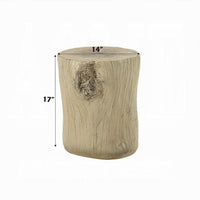 Rennie Accent Table, Light Natural Brown Cement, Log Shape, 14 Inch -BM333132