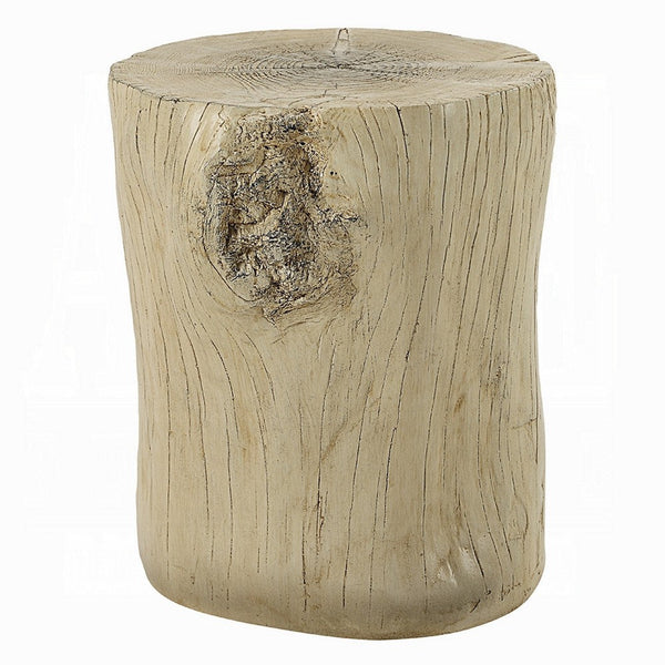 Rennie Accent Table, Light Natural Brown Cement, Log Shape, 14 Inch -BM333132