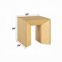 Arnold Side End Table, Natural Brown Wood Frame, Square 24 Inch Top -BM333135