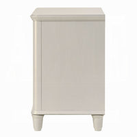 Veda Nightstand, Elegant Pearl White Wood, 2 Modern Drawers, 30 Inch -BM333137