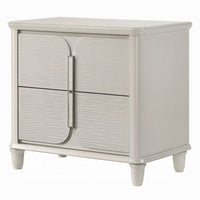 Veda Nightstand, Elegant Pearl White Wood, 2 Modern Drawers, 30 Inch -BM333137