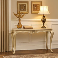 Bertha Sofa Table, Ornate Classic European Champagne Gold Wood 52 Inch -BM333145