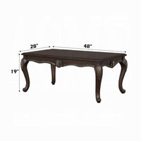 Reese Coffee Table, European Carved Classic Cherry Brown Wood, 48 Inch -BM333146