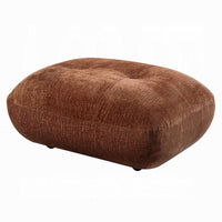 Erico Ottoman, Tufted Rust Brown Chenille, Foam Cushion Top, 35 Inch -BM333152