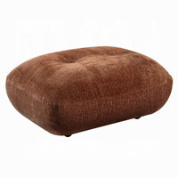 Erico Ottoman, Tufted Rust Brown Chenille, Foam Cushion Top, 35 Inch -BM333152