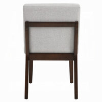 Eyna Side Dining Chair Set of 2, Soft Gray Linen, Dark Brown Wood -BM333154