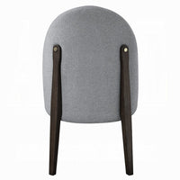 Jeh Side Dining Chair Set of 2, Gray Chenille, Espresso Brown Wood -BM333156