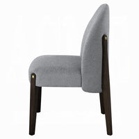 Jeh Side Dining Chair Set of 2, Gray Chenille, Espresso Brown Wood -BM333156