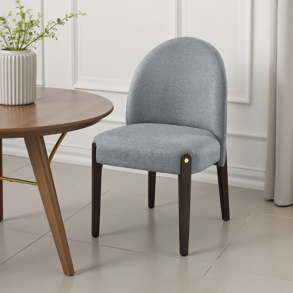 Jeh Side Dining Chair Set of 2, Gray Chenille, Espresso Brown Wood -BM333156