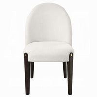 Jeh Side Dining Chair Set of 2, Beige Chenille, Espresso Brown Wood -BM333157
