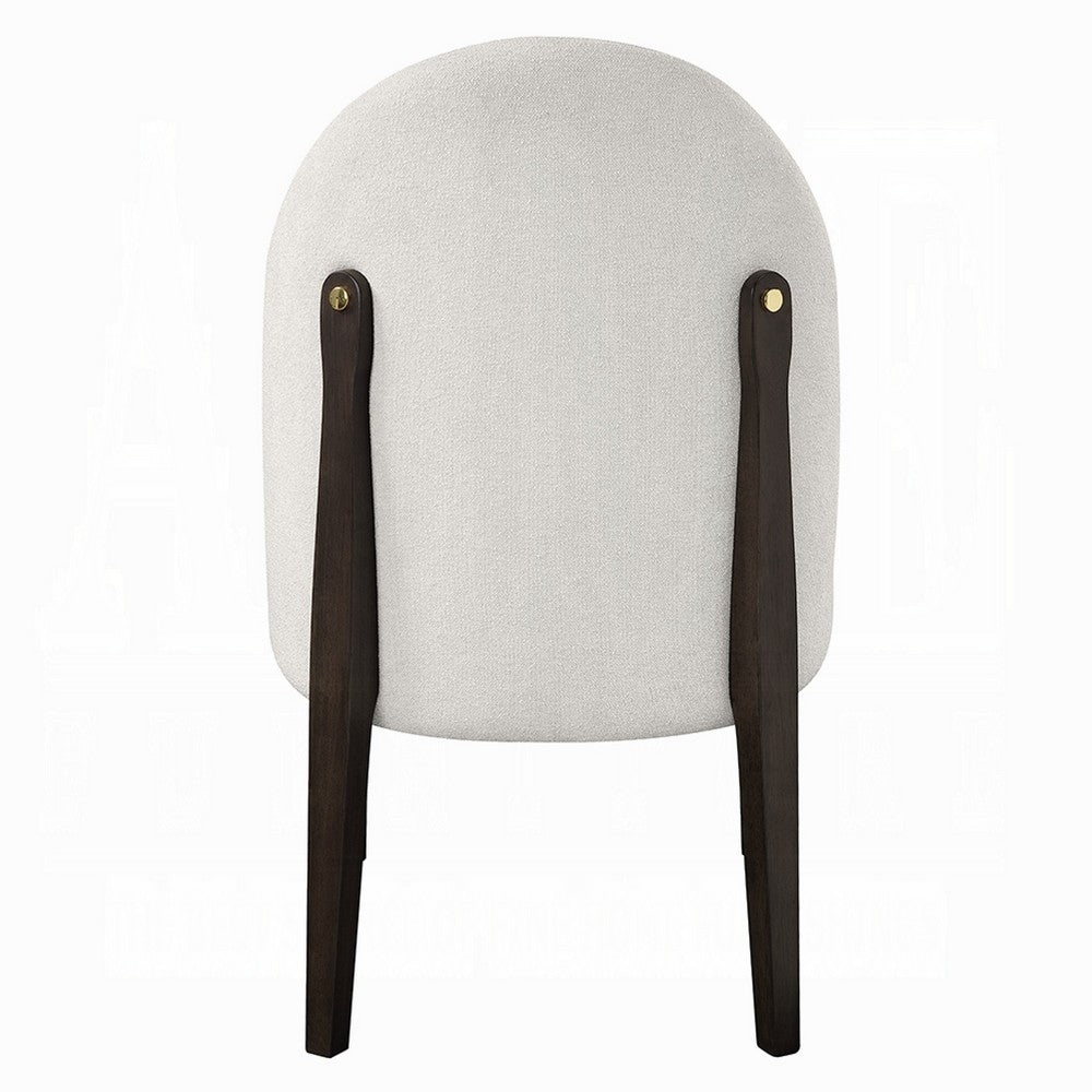 Jeh Side Dining Chair Set of 2, Beige Chenille, Espresso Brown Wood -BM333157