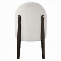 Jeh Side Dining Chair Set of 2, Beige Chenille, Espresso Brown Wood -BM333157