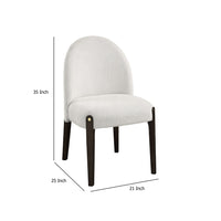 Jeh Side Dining Chair Set of 2, Beige Chenille, Espresso Brown Wood -BM333157