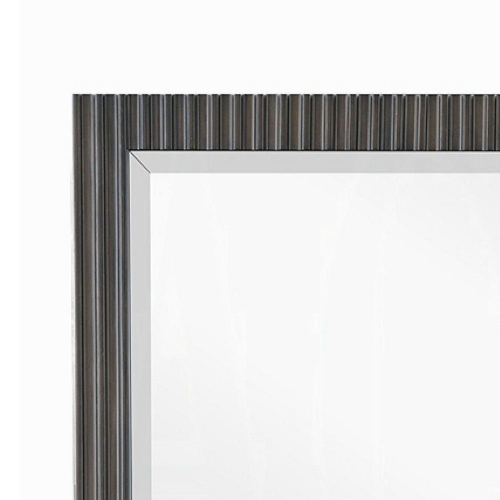 Jeh Dresser Mirror, Espresso Brown Wood, Sleek Rectangular Frame 36x42 -BM333158